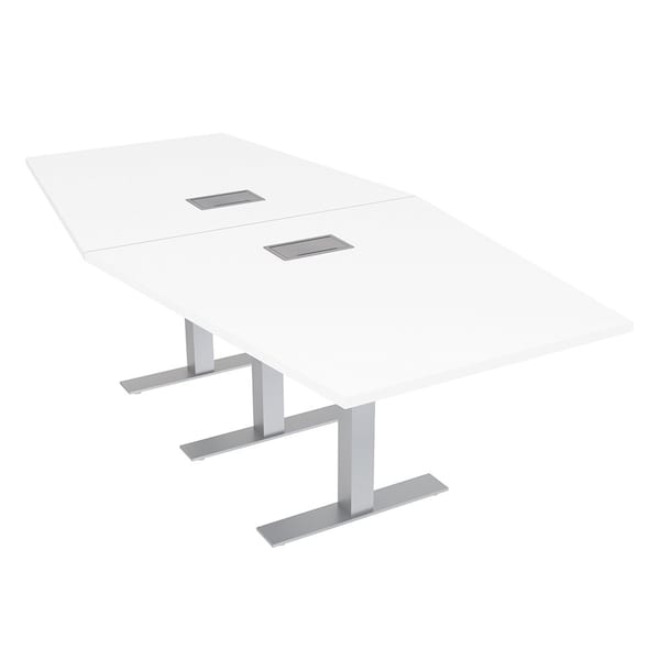 45 in W, 96 in L, 29 in H, Engineered Wood Top, White